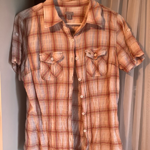 Carhartt Tops - Women’s medium short sleeve button down shirt
